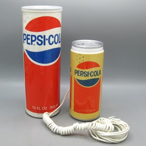 Vintage 70s Pepsi Cola Can Push Button Novelty Phone Telephone Unused New