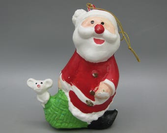 80年代 ビンテージ クリスマス サンタクロース ベアー オーナメント 飾り ヴィンテージ 80 年代 サンタクロース クリスマス ハード プラスチック