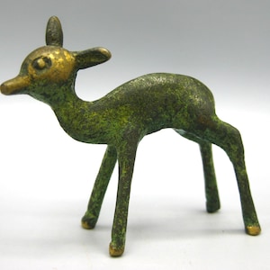 Vintage Vienna Bronze Miniature Fawn Deer Art Deco Figurine