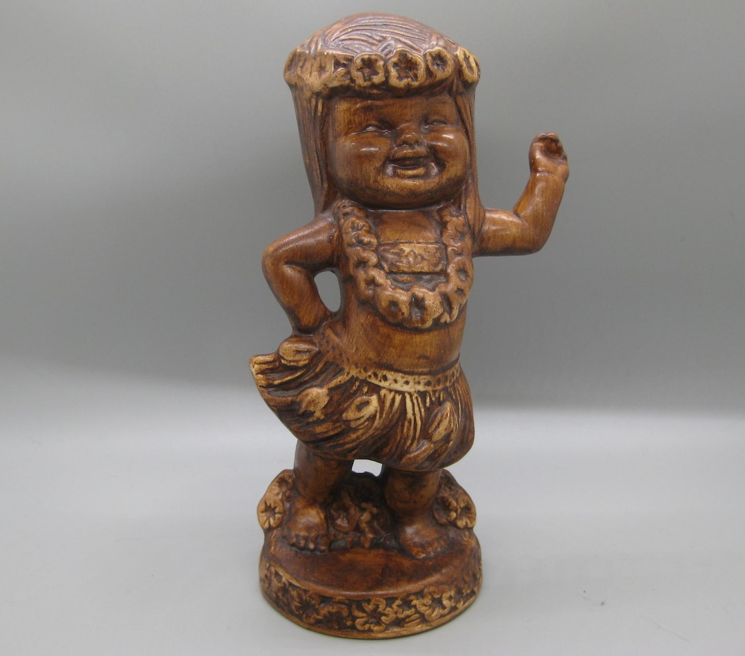 Vintage 60s Treasure Craft Ceramic Hawaiian Hula Girl Wahine Keiki