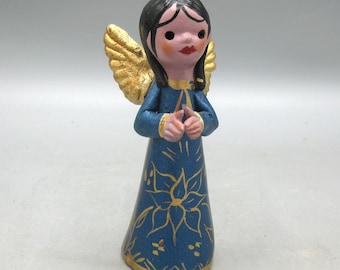Vintage Mexican Folk Art Clay Pottery Nativity Set Angel