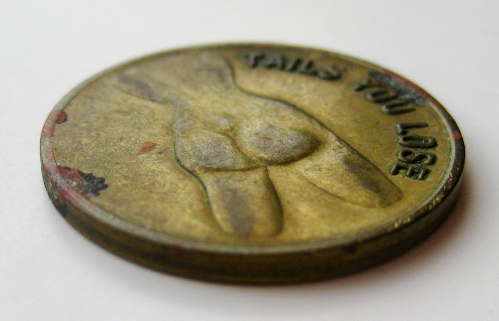 Vintage Flip a Coin Novelty Heads I Win Tails You Lose Nudie Etsy