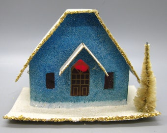 Vintage Putz Mica White Christmas Village House Japan Light - Etsy