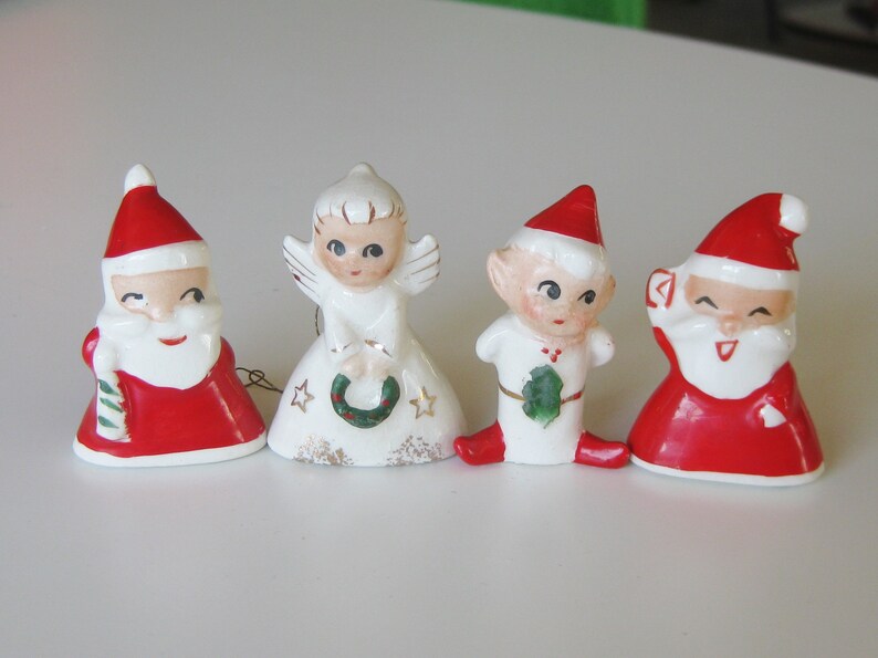 vtg 50/'s santa claus christmas charm glitter earrings