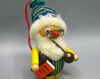 Vintage Steinbach Volkskunst German Gnome Nisse Wooden Christmas Tree Ornament