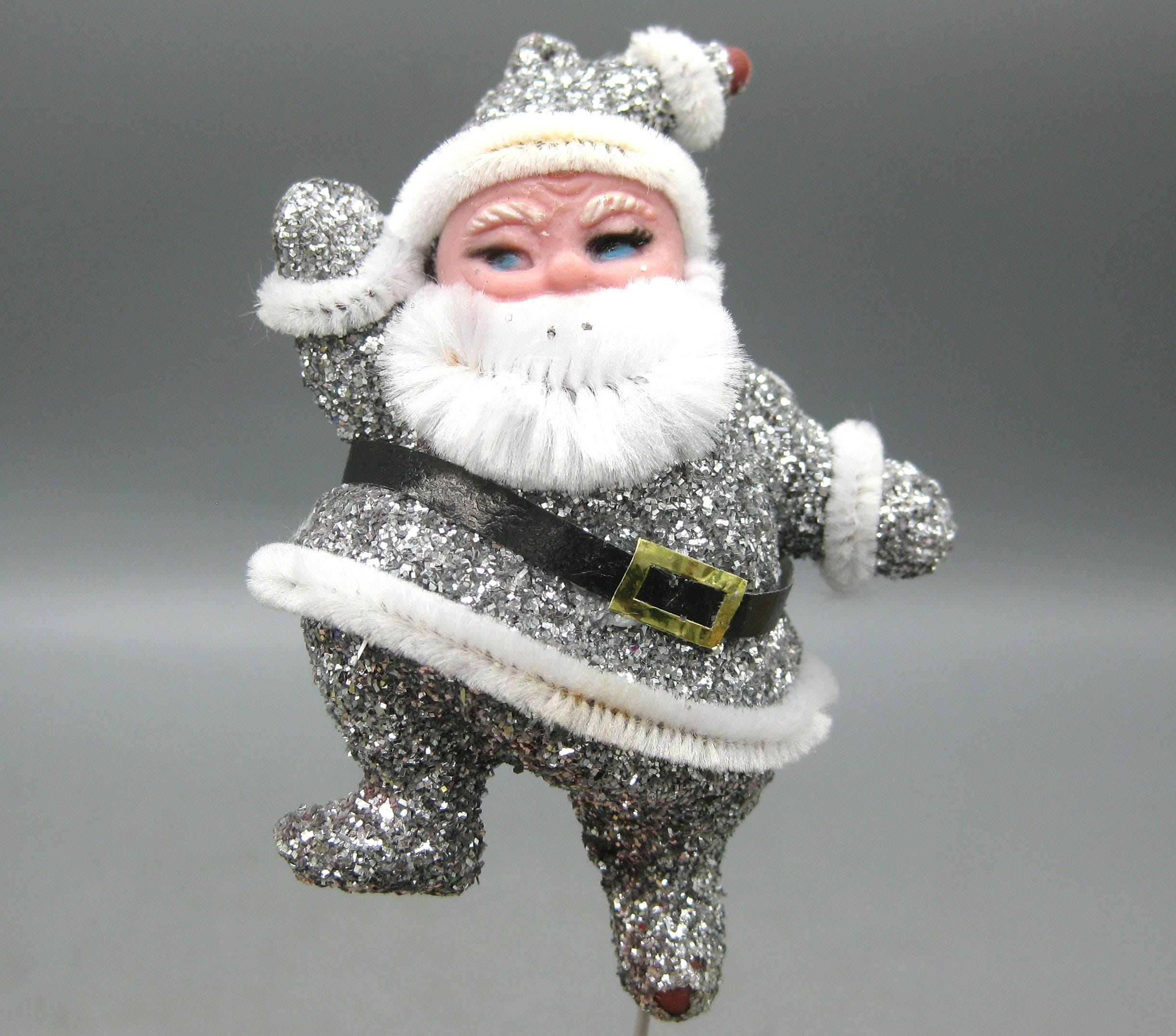 Vintage 80s Santa Claus Christmas Black Beaded Sequined Blingy Sparkle Stars Hat Adult Pink Sequin Santa Christmas Hat Holiday Pom Party Cap  main image 3