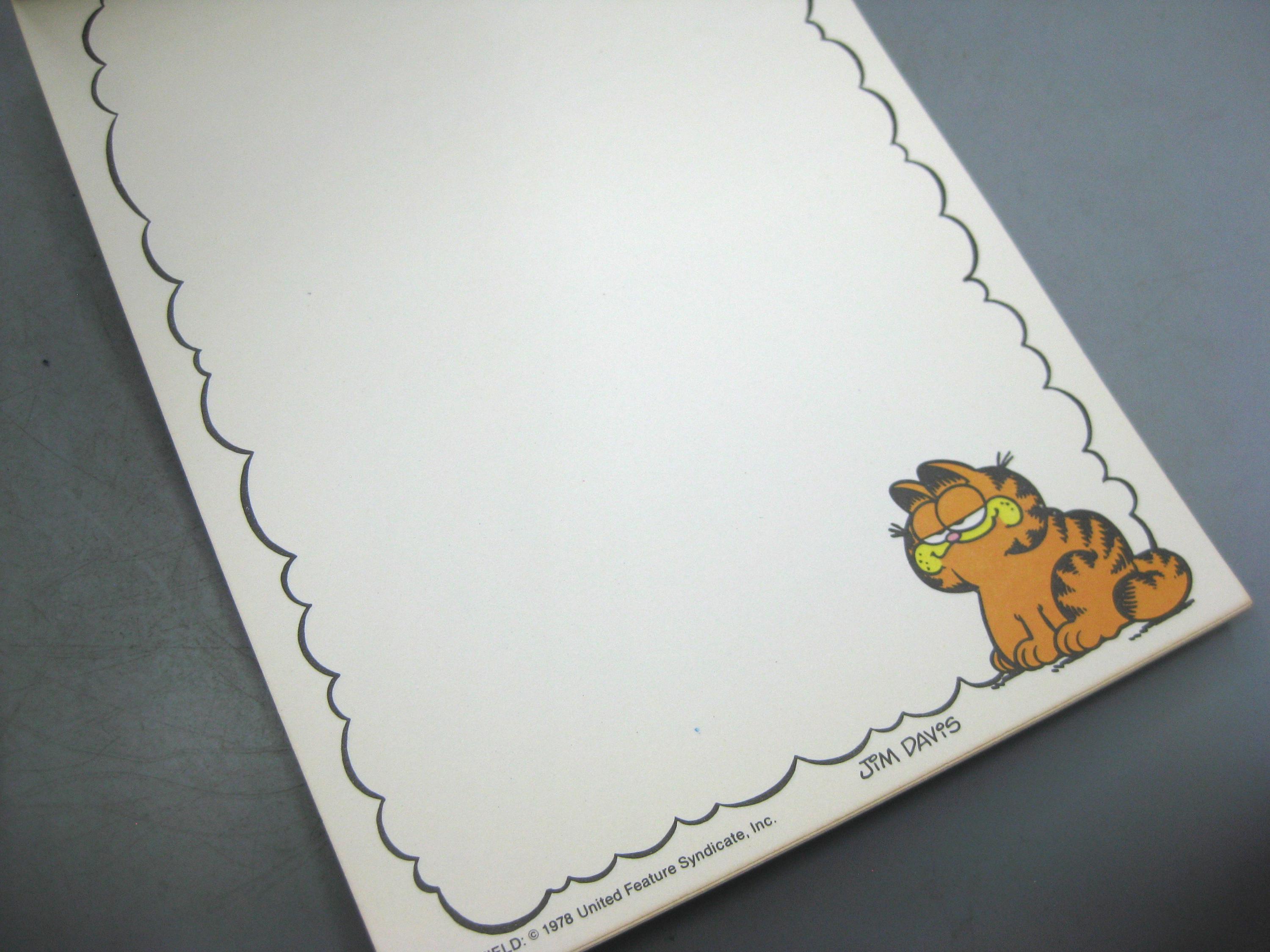 Garfield Notes Vintage 70s Garfield Writing Tablet Novelty Paper Note Pad - Etsy