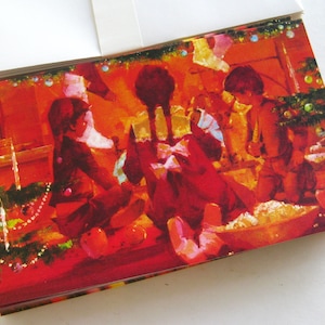 24 Vintage 60er Jahre NOS Mid Century Original unbenutzte Warten auf Santa Weihnachtskarten