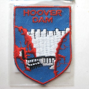 Vintage Hoover Dam Nevada Embroidered Jacket Hat Souvenir Applique Patch