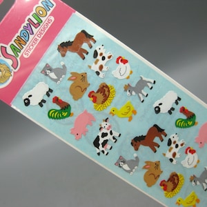 Vintage 90s Sandylion Barnyard Farm Animals Sticker Sheet