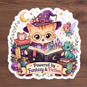 Kawaii Book Lovers Sticker Vinyl for laptops water bottles and journals
