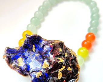 Pulseira Jardim de Jade | Arte Contemporânea para Vestir | Coleção Paleta Imperial | Pulseira Feita à Mão | Joias de Artista de Berlim
