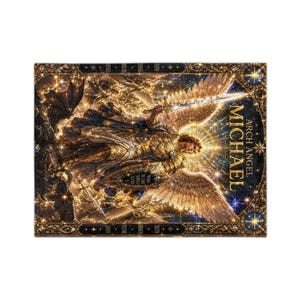 Archangel Michael celestial artwork Blanket | Saint Michael angel tapestry throw image 2
