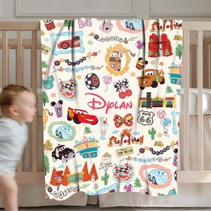 Disneyland Cars Movie Fleece Blanket, Lightning McQueen Baby Blanket, Baby Shower Gift, Custom Blanket, Disneyland Blanket, Cars Blanket Bild 3