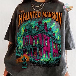 Koszulka z nawiedzonym dworem Disneyland, koszulka z kolorowymi nadrukami Disneyland na Halloween, koszulka z okazji imprezy Disneyland Not So Scary Halloween Party 2026 zdjęcie 1