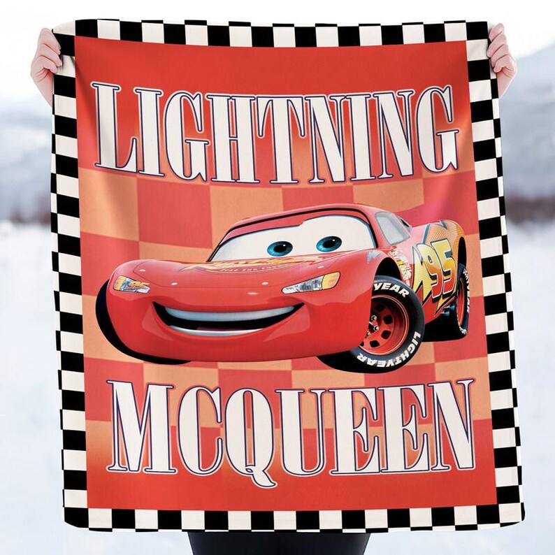 Lightning McQueen Fleece Blanket, Baby Shower Gift, Disneyland Home Decor, Birthday Gift,Lightning McQueen Tow Mater Blanket image 3