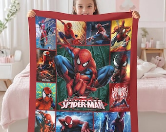 Manta de Spidey y sus increíbles amigos, manta polar de Spidey y sus amigos, manta de superhéroe Spiderman, regalos de cumpleaños de Spidey