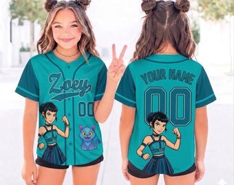 Camiseta de béisbol personalizada de Zoey Huntrix, disfraz de Zoey Huntrix, cosplay de cazadores de demonios Kpop, camiseta de béisbol de Zoey Kpop, camiseta de Zoey Huntrix