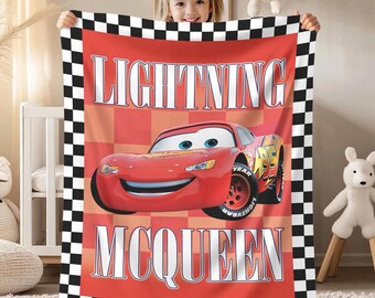 Manta polar de Rayo McQueen, regalo para baby shower, decoración del hogar de Disneyland, regalo de cumpleaños, manta de Rayo McQueen y Mater