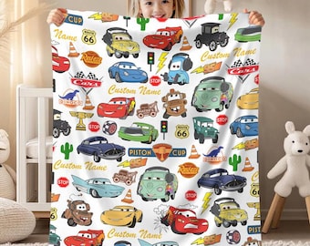 Manta personalizada de Rayo McQueen de Cars, manta de personajes de Pixar Cars, manta de Disneyland, manta de bebé de Cars, regalo de cumpleaños