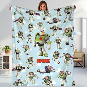 Personalized Toy Story Buzz Lightyear Blanket, Disneyland Toy Story Blanket, Custom Buzz Lightyear Blanket, Disneyland Blanket Gift image 3
