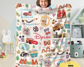 Manta polar de la película Cars de Disneyland, manta para bebé de Rayo McQueen, regalo para baby shower, manta personalizada, manta de Disneyland, manta de Cars