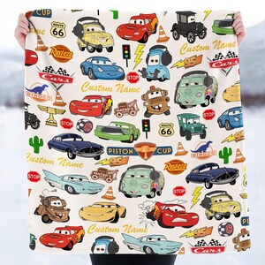 Personalized Cars Lightning McQueen Blanket, Pixar Cars Characters Blanket, Disneyland Blanket, Cars Baby Blanket, Birthday Gift image 3