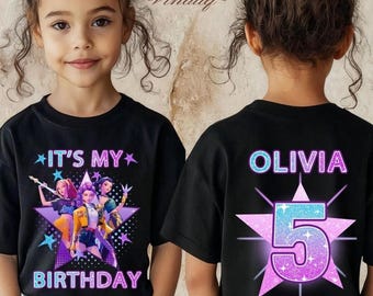 Camiseta personalizada de Huntrix "Es mi cumpleaños", camiseta personalizada de demonio Kpop, regalo de cumpleaños personalizado de Huntrix, camiseta de Huntrix de Kpop Hunters