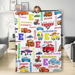 Personalized Disneyland Cars Characters Fleece Blanket, Lightning McQueen Tow Mater Blanket, Disneycars Blanket, Birthday Boy Girl Gift image 3