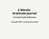 5 Minute Gratitude Journal Printable | Daily Reflection Page | Calm Morning Guide PDF | Mindfulness & Self Reflection Download
