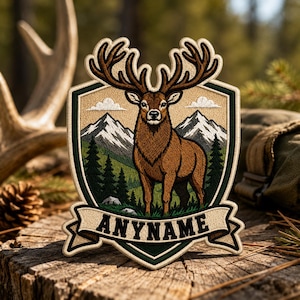 Custom Hunter Name Embroidered Iron on Patch, Personalized Hunting Life Patch