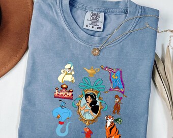 Comfort Colors® Disney Aladdin Shirt  princess jasmine tee & Genie Graphic Shirt, Magic Carpet Abu Rajah  Tee, Vintage Aladdin T-Shirt