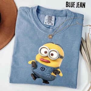 Comfort Colors® Funny Minions Silly Face Shirt, Goofy Minion Graphic Tee, Cute Cartoon Character T-Shirt, Humorous Funny Expression Shirt