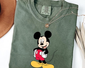 Mickey Mouse Shirt Comfort Colors® Disney Cartoon T Shirt Vacation Outfit Adult Youth Toddler Shirt Classic Character Graphic Gift