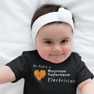 My Dad is an Electrician Baby Onesie, Future Sparky, Electrician Dad Gift, Electrical Worker Baby, IBEW Baby Gift