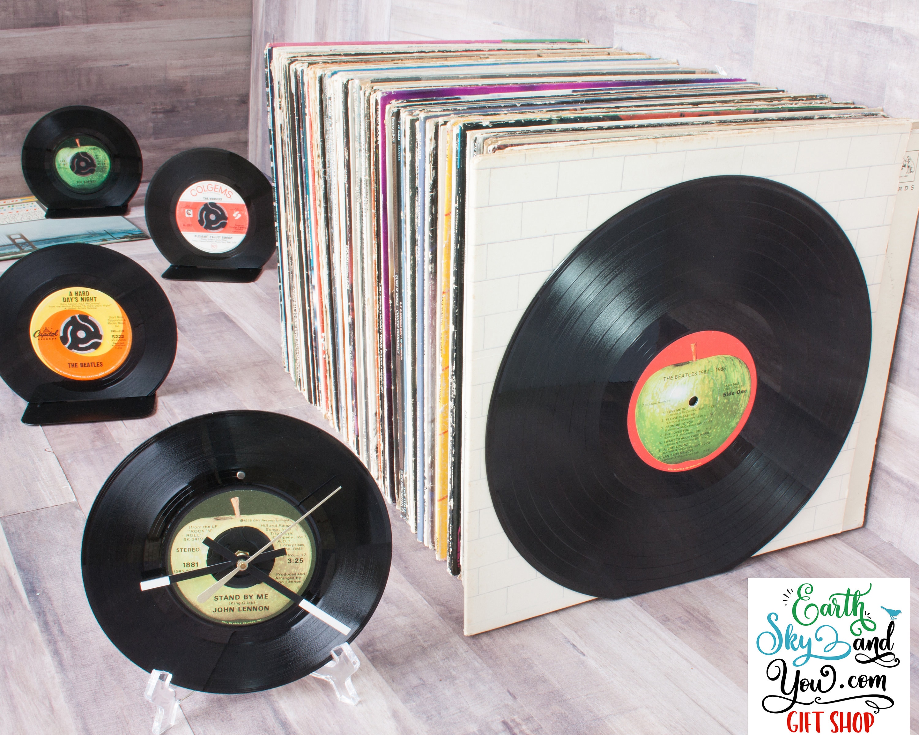Fake Vinyl Record Bookends, Unique Bookends, Colored Vinyl Records