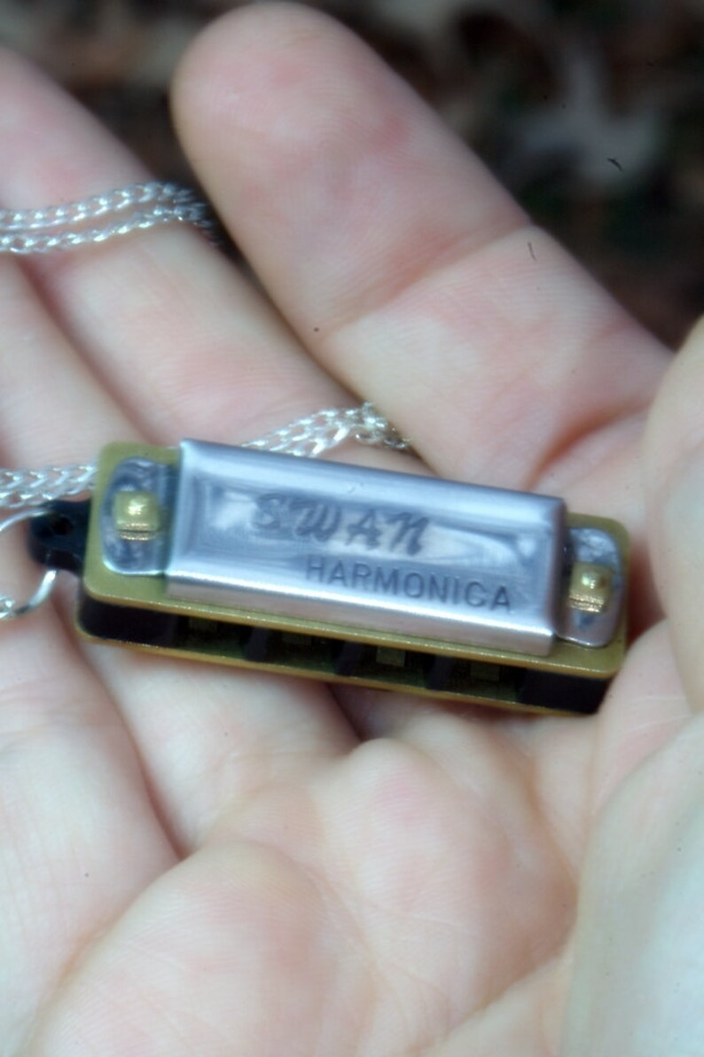 HARMONICA Necklace. WORKS. Love of Music & Fun. Blues Jazz Etsy