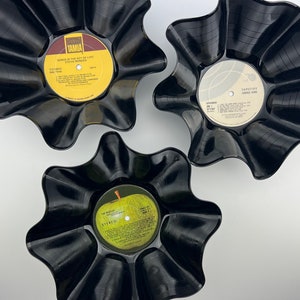 Vinyl Records BOWLS. You pick. REAL no fake original. 1 or set of 3. Wedding Housewarming Music birthday party gift country rock 50 60 70 80 image 1