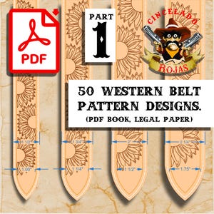 Part 1. 50 Western Belt Pattern Designs:(PDF Book, Legal Paper Size)