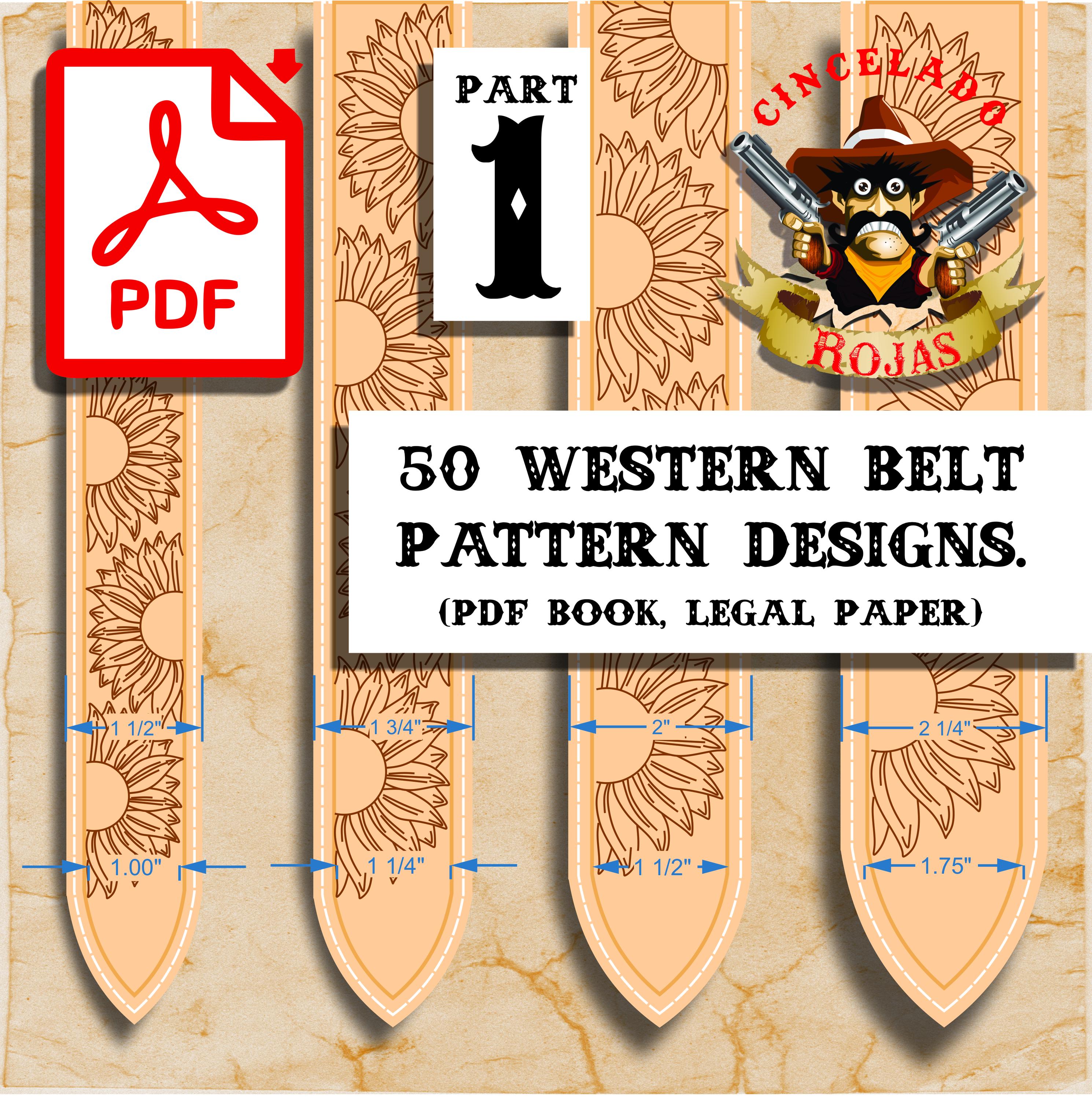 Part 1. 50 Western Belt Pattern Designs:(pdf Book, Legal Paper Size) - Etsy