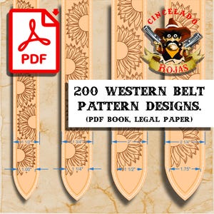 200 motifs de ceinture western : (livre PDF, format de papier légal)