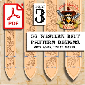 Part 3. 50 Western Belt Pattern Designs:(PDF Book, Legal Paper Size)