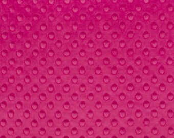 Minky fabric by the yard- Fuchsia Pink minky dimple fabric- minky dot fabric