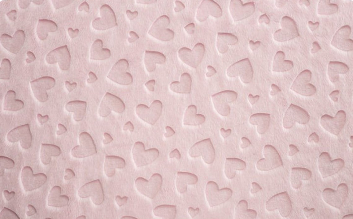 Minky Fabric by the Yard Embossed Heart Minky Fabric Blush Etsy