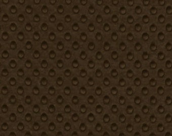 Minky fabric by the yard- brown minky dimple fabric- minky dot fabric
