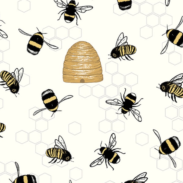 ONE YARD - Bee Minky fabric by the yard - Bees Knees digital cuddle - bumblebee minky - honey bee hive print - cuddle - shannon fabrics