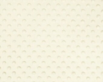 Minky fabric by the yard- ivory minky dimple fabric- minky dot fabric