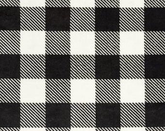 Buffalo Check Plaid minky fabric -Buffalo Check Cuddle® Black- adventure fabric - wildlife - cabin minky fabric