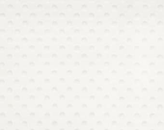 Minky fabric by the yard- White minky dimple fabric- minky dot fabric