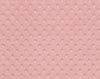 Minky fabric by the yard- blush pink minky dimple fabric- minky dot fabric
